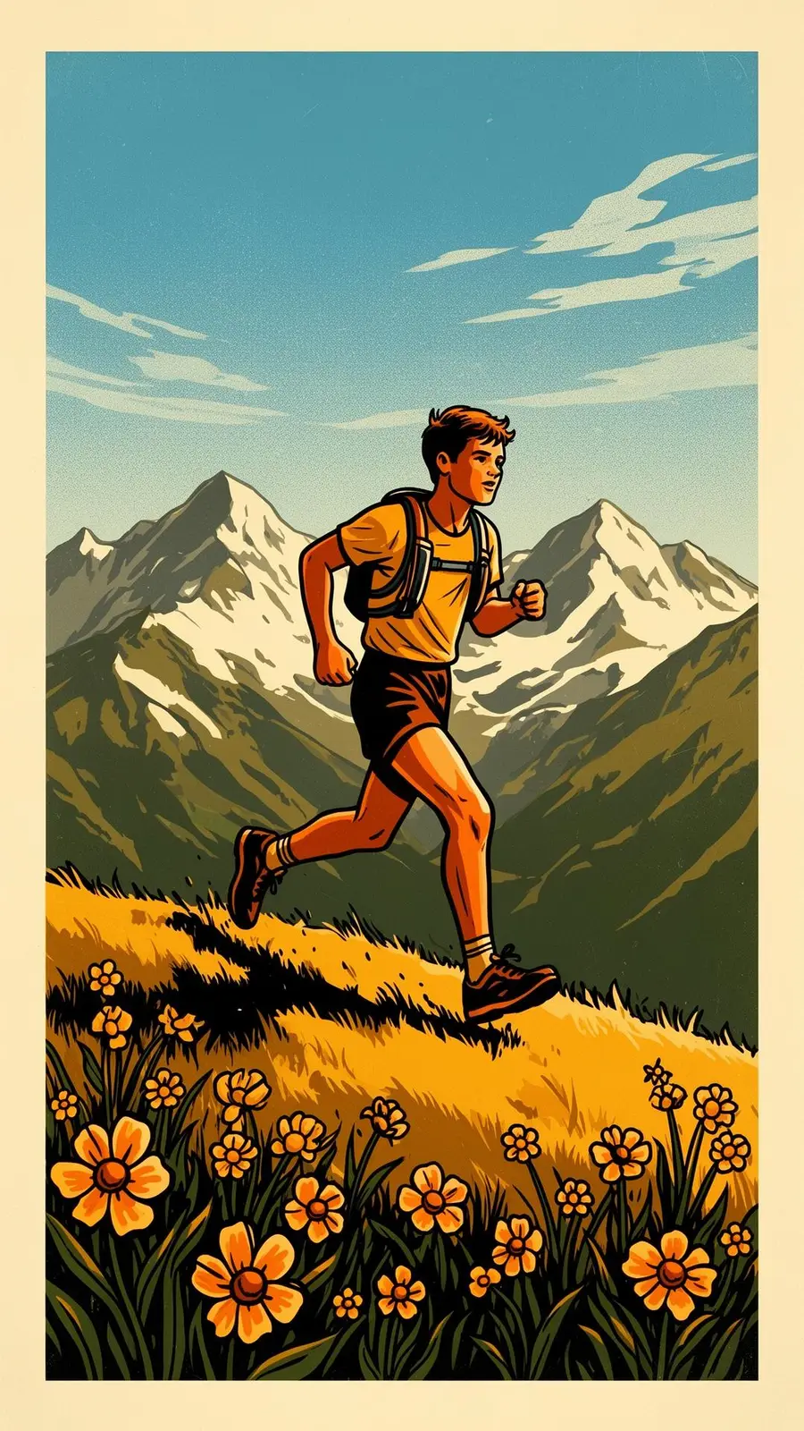 Vintage alpine ski racing poster